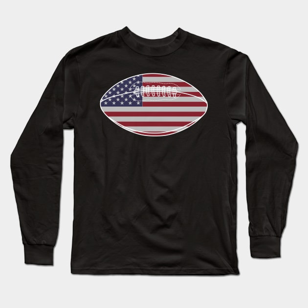 American Football Flag Long Sleeve T-Shirt by Miranda Nelson